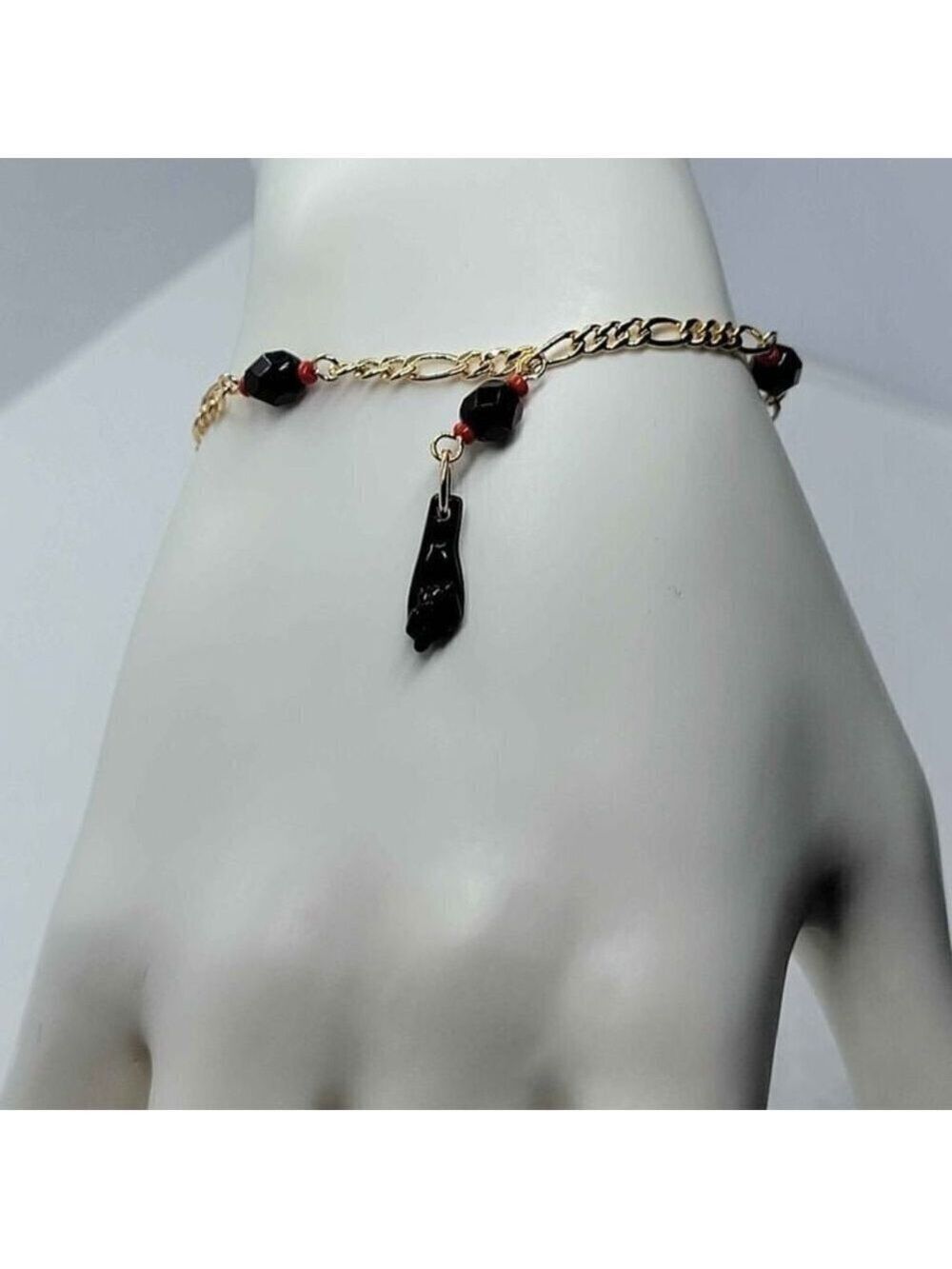 Brand New Brazilian 18k Gold Filled Azabache Bracelet